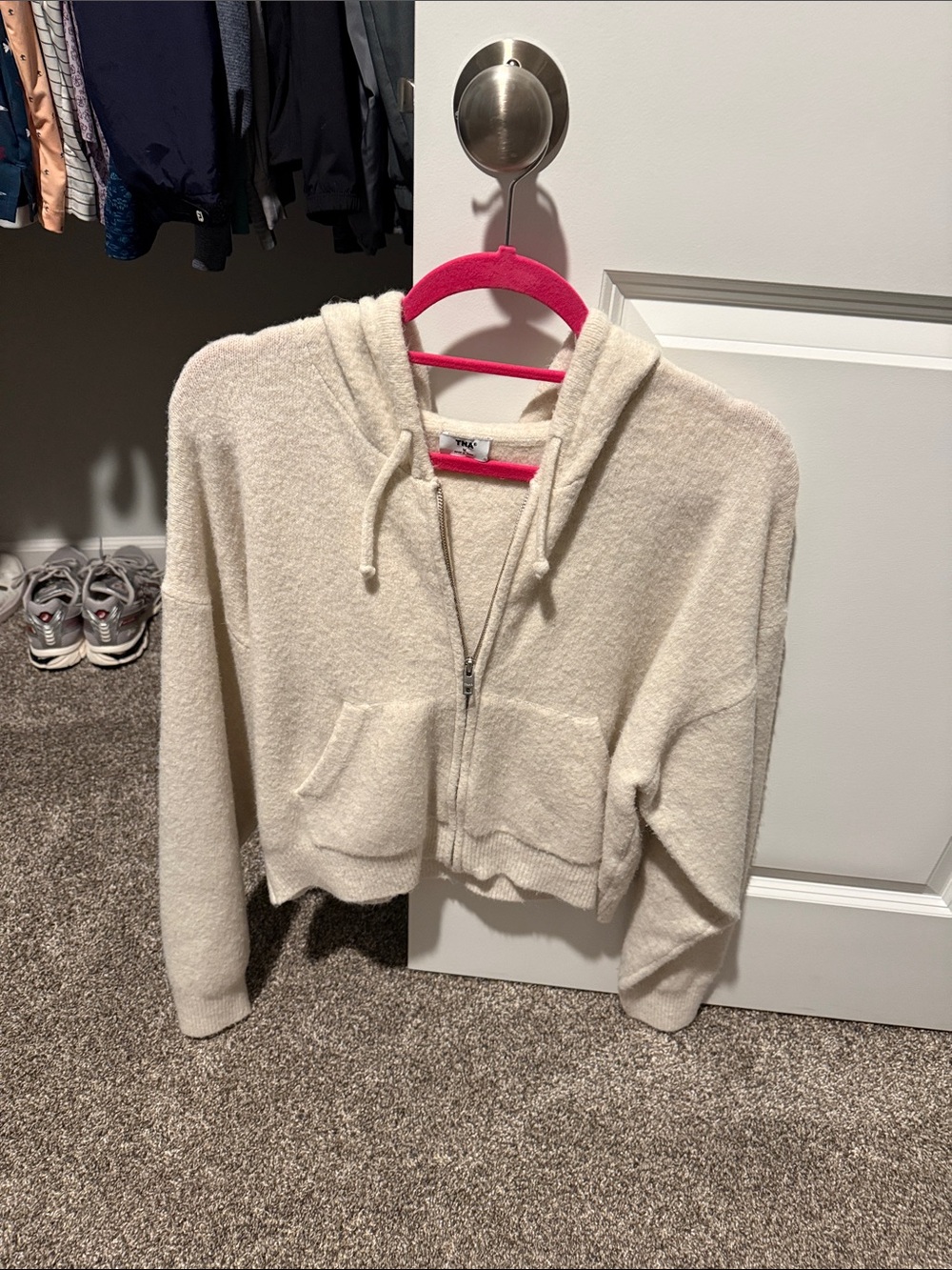Aritzia TNA size medium wool zip up hoodie sweatshirt
